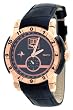 Corvette #CR-277CRGB Men's Stingray Collection Rose Gold Trim Swiss Twin Date Leather Strap Watch