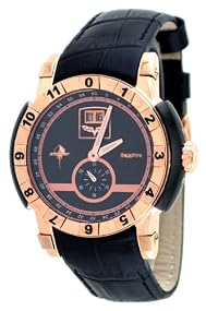 Corvette #CR-277CRGB Men's Stingray Collection Rose Gold Trim Swiss Twin Date Leather Strap Watch