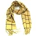 New Softer Than Cashmere Plaid Stripe Long Fringe Scarf Shawl Wrap 72x12 Beige