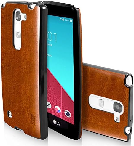 LG Leon Case, LG Power Case, Scudo [Vivid Shield PU Leather] Protective LG CK Case Anti Shock / Slim Fit / 2mm Thick TPU Cover for LG Leon and for LG Power - Maroon