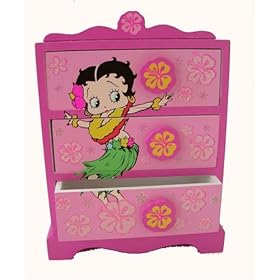  Betty Boop wood closet Jewelry Box : Hawaiian Girl