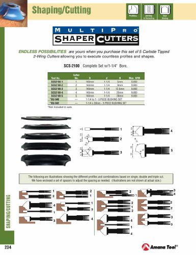 Amana SCS-2100 MULTIPRO 5 PC SHAPER 1-1/4 BOR On Sale