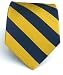 100% Silk Woven Twill Navy and Gold Striped Tie