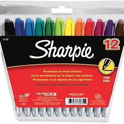 Sharpie Fine Point Permanent Markers, 12 Colored Markers(30072)