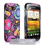 Yousave Accessories TM HTC ONE S Noir / Multicolore M�duse Mod�le Silicone Gel Etui Coque Avec Ecran Protecteur Et Tissu De Polissagepar Yousave