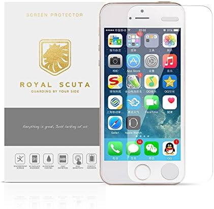 Royal Scuta HD Clear Ballistic and Tempered Glass Screen Protector for iPhone 5/5S/5C Screen Protectors (Glass Screen Protector for iPhone 5)