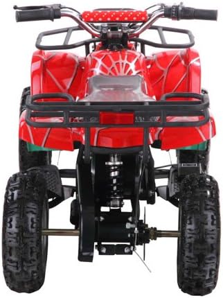 Youth Electric ATV Kids Utility Quad for Children with Reverse - Black Spider - Red Spider