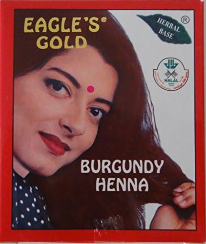 4 Boxes (10gm X 6pcs) Eagle's Gold - Burgundy Henna Hair Colour / Color Dye Powder Unisex