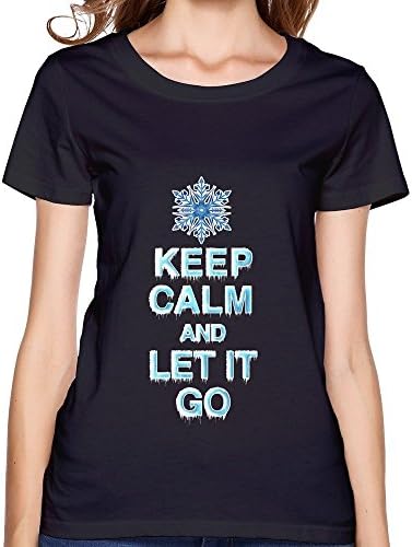 Women's Tshirts Keep Calm &amp; Let It Go Size L Black