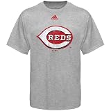 MLB adidas Cincinnati Reds Youth Ash Distressed Logo T-shirt