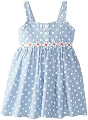 Girls Cotton Dots Print Elasticized   Waistline  Dress