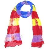 Red, Blue & Yellow Women's Tie Dye Scarf - Try this multicoloured and lightweight tie dye chiffon scarf for women - Must have for this summer