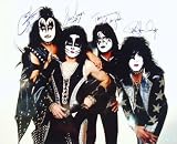 Gene Simmons and Paul Stanley, Eric Singer and Tommy Thayer Signed - KISS Group Pose - Autographed 16x20 Photograph