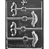 MUSTACHE ASSORTMENT LOLLIPOPS MOLD CHOCOLATE MOLD