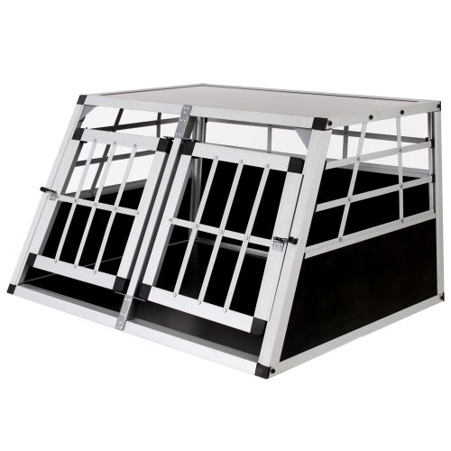 Cage box caisse de transport chien mobile aluminium XXL double