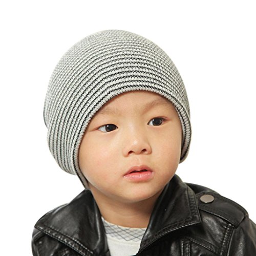 Kwok Baby Beanie Boy Girls Soft Hat Winter Warm Kids Knitted Cap (Gray)