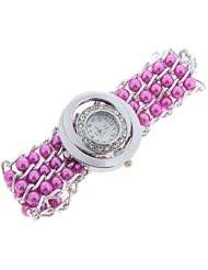 ZPS The Fashionable Elegant Ladys Watches with Pearls Ringstone Band (Purple)