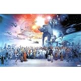 Star Wars: Episode I-VI - Movie Poster (All Characters - With Space Ships) (Size: 36 x 24) Poster Print, 34x22