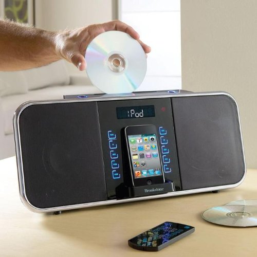 Brookstone iDesign 2-in-1 iPod Docking MicroSystem / CD Player and Radio