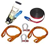  : Slackstar SL81786-20 Slackline Set "super stream", rot mit schwarzer Kante, 20 m