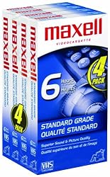 Maxell STD-T-120 Video VHS, 4 Pack