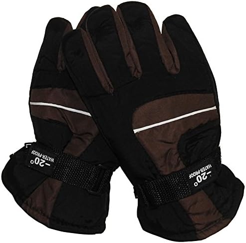 Aspen Supply Toddler &amp; Kids Waterproof Winter Ski Gloves &amp; Mittens (Ages 4-7) (Brown, Gloves)