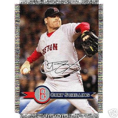 Curt Schilling #36 Boston Red Sox MLB Woven Tapestry Throw Blanket by Northwest (48