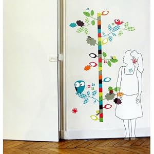 Birdy Height Gauge Growth Chart Wall Stickers-Removable