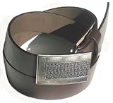 IMAGE OF BeltsandStuds Man Women Brown snap on belt with Dress buckle XL 40 Brown