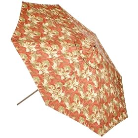 11 Foot Market Umbrella, Olive, Brick, Floral by 