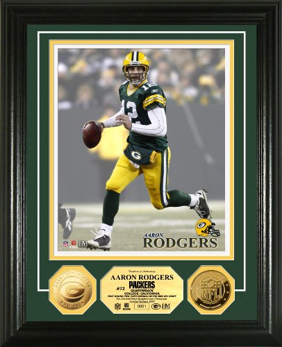 Highland Mint NFL Green Bay Packers Aaron Rodgers 24kt Gold Coin Photomint