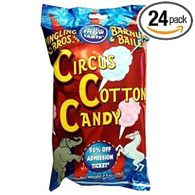 Ringling Bros. and Barnum & Bailey Circus Cotton Candy, 2.5-Ounce Bags (Pack of 24)
