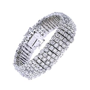 Women's 925 Sterling Silver Tennis Bracelet Glistening 4 Row Round Cut CZ Diamonds - Incl. ClassicDiamondHouse Free Gift Box & Cleaning Cloth