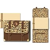Leopard Print and Luggage Punch Studio Purse Pocket 75-Page mini notepad