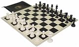 ClubTourney Kit in Black & Ivory with Chess Piece Bag - Black