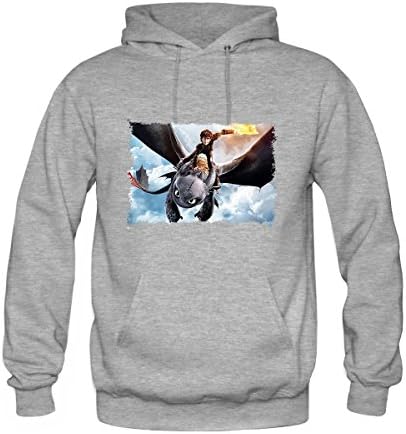 How To Train Your Dragon Mens 02 Custom Personalized No Zipped Fashion Printed Hoodies X-Large Gray