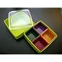 Large Lunch box Bento box 2 Tier SQ GRN