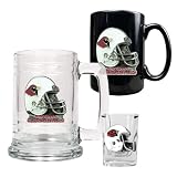 Arizona Cardinals NFL 15oz Tankard, 15oz Ceramic Mug & 2oz Shot Glass Set - Helmet Logo