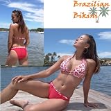 Latin Heat red and white floral Brazilian Bathing Suit Bikini by Cabo Beachwear Swimwear Swimsuit