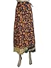Womens Wrap Skirts Two Layer Printed Long Vintage Silk Sari Skirt