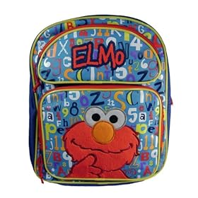  Sesame Street Elmo with Numbers and Letters Large Backpack