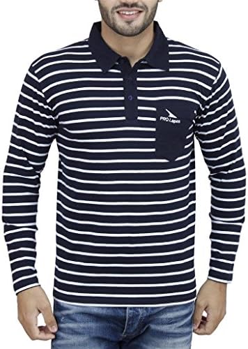PRO Lapes Men's Striped Full Sleeve Polo T-Shirt X-Large Multi-Coloured