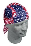 ZANheadgear Flydanna 100 Percentage Polyester Mesh Wavy American Flag Vented Sport Bandanna