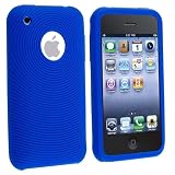 Blue Textured Silicone Skin Case Compatible With Apple® iPhone® / iPhone® 3G 8GB 16GB