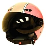 Motorcycle Street Bike Open Face 3/4 Jet Pilot Helmet Glossy Pink
