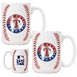 Texas Rangers MLB 2pc Ceramic Gameball Mug Set - Primary Logo
