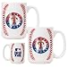 Texas Rangers MLB 2pc Ceramic Gameball Mug Set - Primary Logo by Great American Products