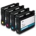 Printronic Remanufactured Ink Cartridge Replacement for HP 932 and HP 933 4 Pack (1 Black, 1 Cyan, 1 Magenta, 1 Yellow)