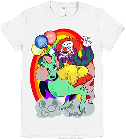 It's Pennywise the Clown Rainbow Unicorn Balloon Attack Tee (Large)