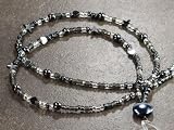 Hematite Beaded Lanyard ID Holder